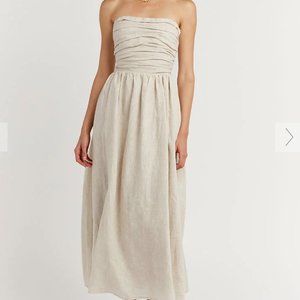 DISSH LEXI NATURAL LINEN MIDI DRESS